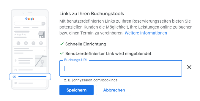 GMB-Buchungslink